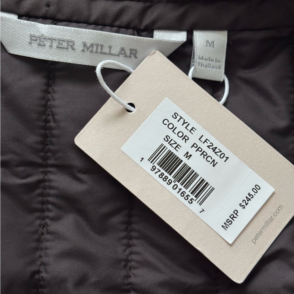 PETER MILLAR Scout Dark Brown Diamond Quilted Travel Vest--NWT--M - Picture 7 of 16